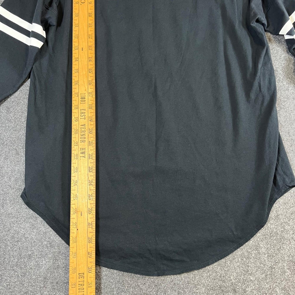 Nike Womens Just Do It 95 Graphic T-Shirt Black 3/4 Sleeve Curved Hem Large - Picture 5 of 10